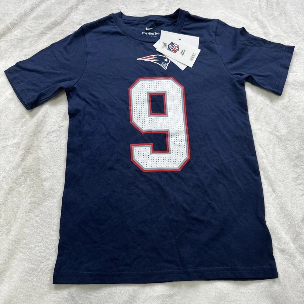 Nike Judon 9 T-Shirt Youth Boy's Football Patriots Navy Blue Size M NWT